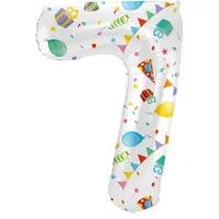 Folat - Folieballon Cijfer 7 Joyful Party - 86 cm