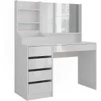 Vicco Sherry Kaptafel – 119.8 cm 3 delen Wit/wit hoogglans