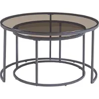 En.casa Salontafel set van 2 Kokkola rookglas grijs en zwart []