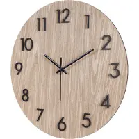 Sensahome Wandklok Florence - Moderne Ronde Klok met Cijfers - Scandinavisch Design met Hout - Ø38cm - Bruin