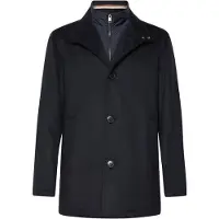 HUGO BOSS Boss Black H-Coxtan donkerblauw effen winterjas wol normale fit