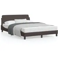 vidaXL Bedframe "Dover", donkerbruin, 140x200 cm, met stoffen bekleding