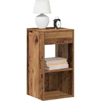 vidaXL Nachtkastjes 2 st met lade 35x34x66,5 cm oud houtkleurig