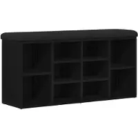 vidaXL Schoenenbank Zwart Eiken 102 x 32 x 50 cm Bewerkt hout