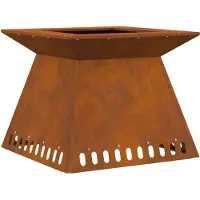 vidaXL Vuurkom Roestig 60 x 60 x 50 cm weervast staal
