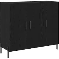 vidaXL Dressoir Zwart Eiken 90 x 34 x 80 cm Bewerkt hout