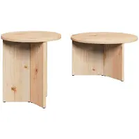 vidaXL Salontafel 2 st Naturel 49 x 49 x 28 cm Massief grenenhout