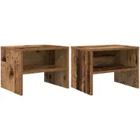 vidaXL Nachtkastje 2 st Oud hout 40 x 40 x 30 cm Bewerkt hout