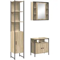 vidaXL Badkamermeubel Set 3 st Sonoma Eik 33 x 33 x 185,5 cm