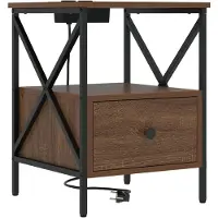 vidaXL Nachtkastje Bruin Eiken 41,5 x 40,5 x 55 cm Bewerkt hout