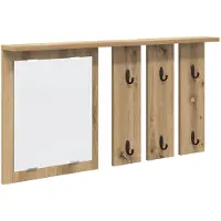vidaXL Wandgemonteerde kapstok Muurmontage artisanaal eikenkleurig