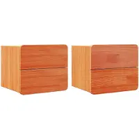 vidaXL Nachtkastje 2 st Bruin 39 x 34 x 33 cm Massief grenenhout