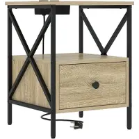 vidaXL Nachtkastje Sonoma Eik 41,5 x 40,5 x 55 cm Bewerkt hout