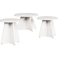 vidaXL Salontafel 3 pcs Wit