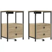 vidaXL Nachtkastje 2 st Sonoma Eik 40 x 31 x 60 cm Bewerkt hout