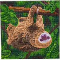 Crystal Art diamond painting kit Two Toed Sloth 30 x 30 cm