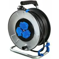 Bachmann stalen kabeltrommel, 3-aderig, 40 meter, H07RN-F 3G1,5mm, IP44