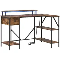 vidaXL Bureau Rook Eiken Bewerkt hout 120 x 79 x 86,5 cm