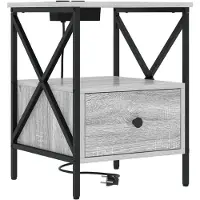 vidaXL Nachtkastje Grijs Sonoma 41,5 x 40,5 x 55 cm Bewerkt hout
