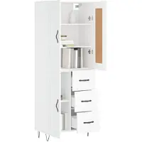 vidaXL Hoge kast 69,5x34x180 cm bewerkt hout wit