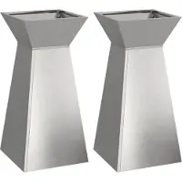 vidaXL Pilarenbak 2 st Zilver 35 x 35 x 73 cm