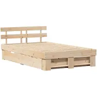 vidaXL Bedframe met hoofdeinde Bruin 120 x 200 cm Massief grenenhout