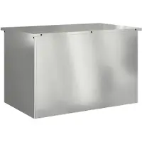 vidaXL Tuinkussens opbergdoos Staal 80 x 50,5 x 50 cm 175 L Zilver