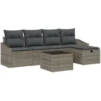 vidaXL Bankstel 5 st poly rattan