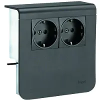 Hager SL200809009011 Stopcontact voor Accessoires voor elektroplintsysteem Zwart 1 stuk(s)