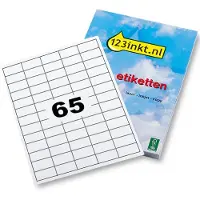 123inkt universele etiketten A4 38 x 21,2 mm wit (65.000 etiketten) FSC Mix Credit