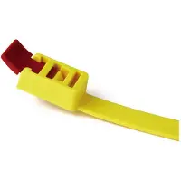 Hellermanntyton 115-00001 SPEEDYTIE-PA66-YE-V1 Kabelbinder 750 mm 13 mm Geel, Rood Hersluitbaar, Met terughaaloog, Met snelsluiting 5 stuk(s)