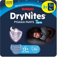 DryNites Huggies luierbroekjes - jongens - 13+ jaar (48 - 60 kg) - 33 nachtbroekjes - voordeelverpakking