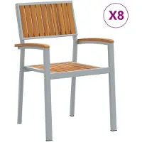 vidaXL Stapelstoel 8 pcs Bruin 56 x 57 x 87 cm Massief Acacia Hout