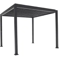 Mirador SORARA Basic 3x3 m Charcoal Zwart - Weerbestendig Paviljoen - Eenvoudig te Monteren Prieel - Metaal Dak met Kantelbare Lamellen Zonwering - Aluminium Poten.