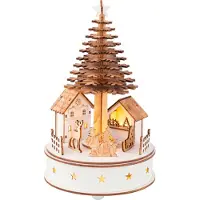Lumineo Houten kerstfiguur | | Kerstplein | Ø 15 x 25 cm