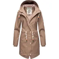 NAVAHOO Functionele jas 'Tropical Storm' taupe / donkergroen / oranje / wit