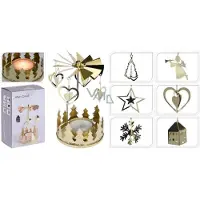Home & Styling Theelichthouder carrousel goud