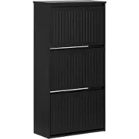SoBuy Schoenenkast - 3 Kleppen - 61 x 26 x 120 cm - Zwart