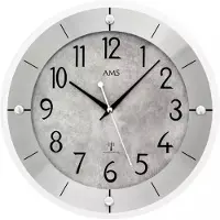 AMS - 5590 - Wandklok Radiogestuurd - 31cm - zilveroptiek - met duidelijke cijfers