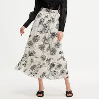 Smart & Joy Lange rok met lineaire print en ruches