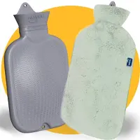 Pasper XXL kruik met hoes 3.5 liter - naadloos ontwerp - warmwaterkruik - 8 uur warmte - groen - kruikzak