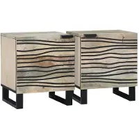 vidaXL Nachtkastje 2 pcs Wit 40 x 33 x 46 cm Bewerkt hout