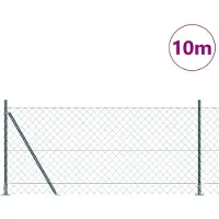 vidaXL gaashek met betonnen voetstuk 10 x 1 m PVC-Coated Staal Groen