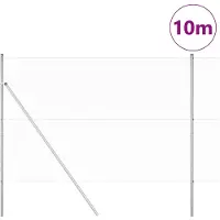 vidaXL zeshoekig gaashek met grondbevestiging 10 x 1,6 m Zilverkleurig