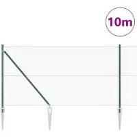 vidaXL zeshoekig gaasgek met palen 10 x 1,2 m PVC-Coated Staal Groen
