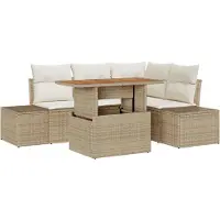 vidaXL Tuinbank Set 5 st Beige en Crème