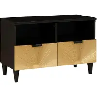 vidaXL TV Kast Zwart en Goud 70 x 33 x 46 cm Bewerkt hout