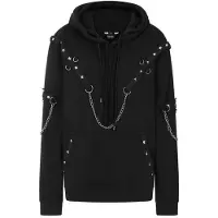 Banned Alternative - Gothic Trui met capuchon - Rogueweave Hoodie - M tot XXL - voor Mannen - zwart - Maat M
