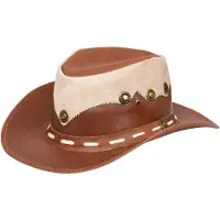 Infinity Leather Aussie Bush-hoed van echt leer en suède in Australische westerse stijl