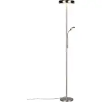 TRIO Vloerlamp Palermo nikkel met leeslamp